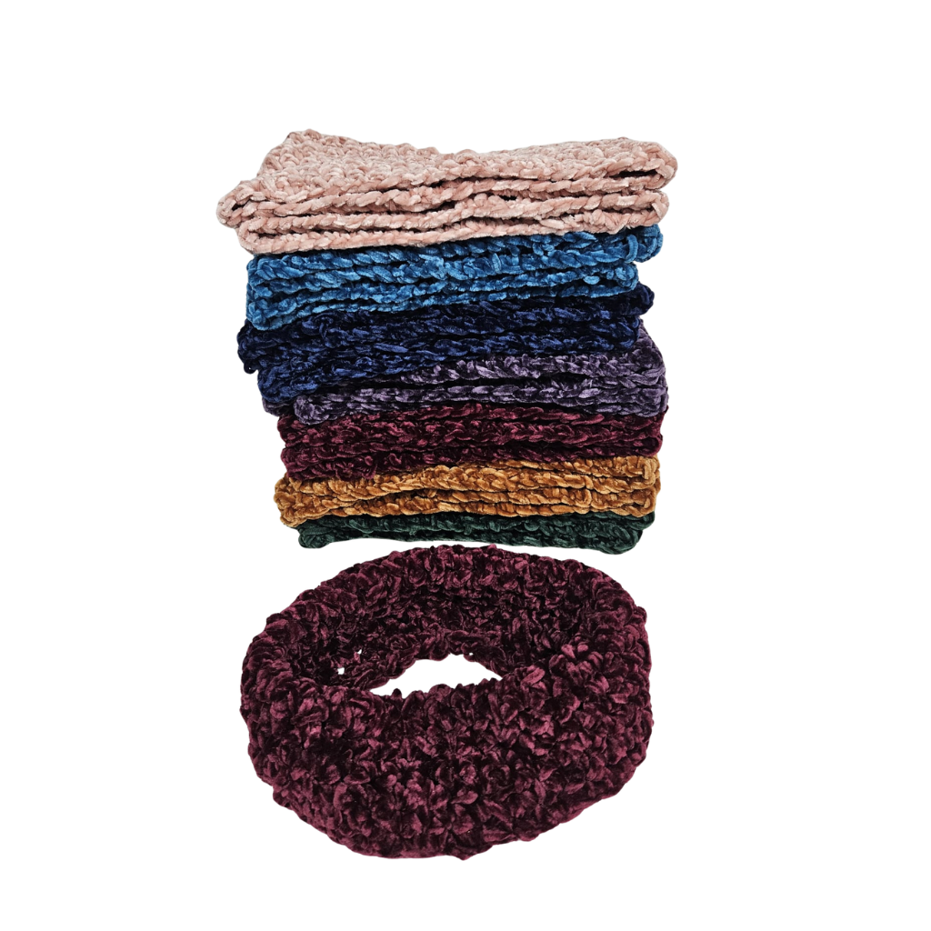 Cuello tejido con lana terciopelo